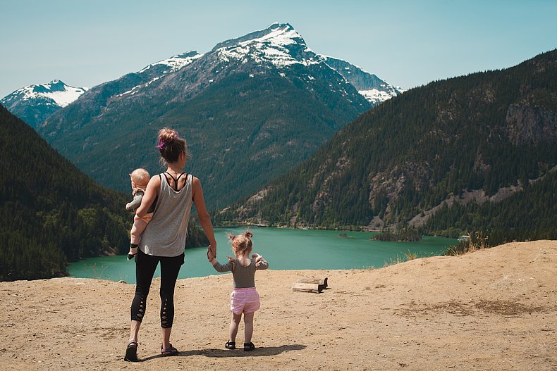 Mother with two children