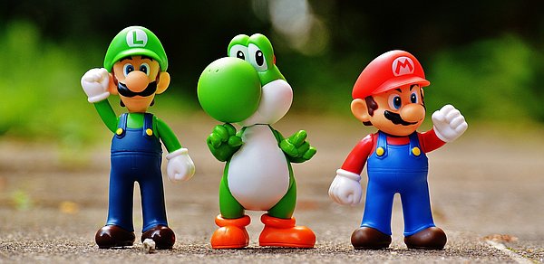 Mario and Luigi with Yoshi