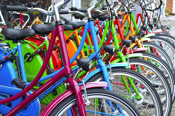 colourful bikes