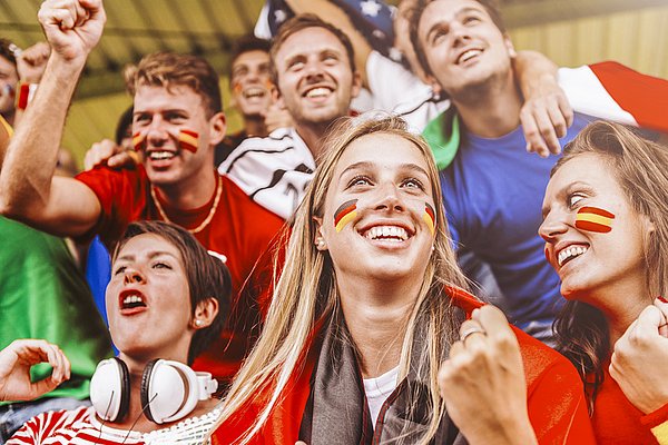 Deutsche Fußballfans Public Viewing in Deutschland