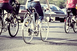 Fahrrad fahren in der Stadt Radfahrer